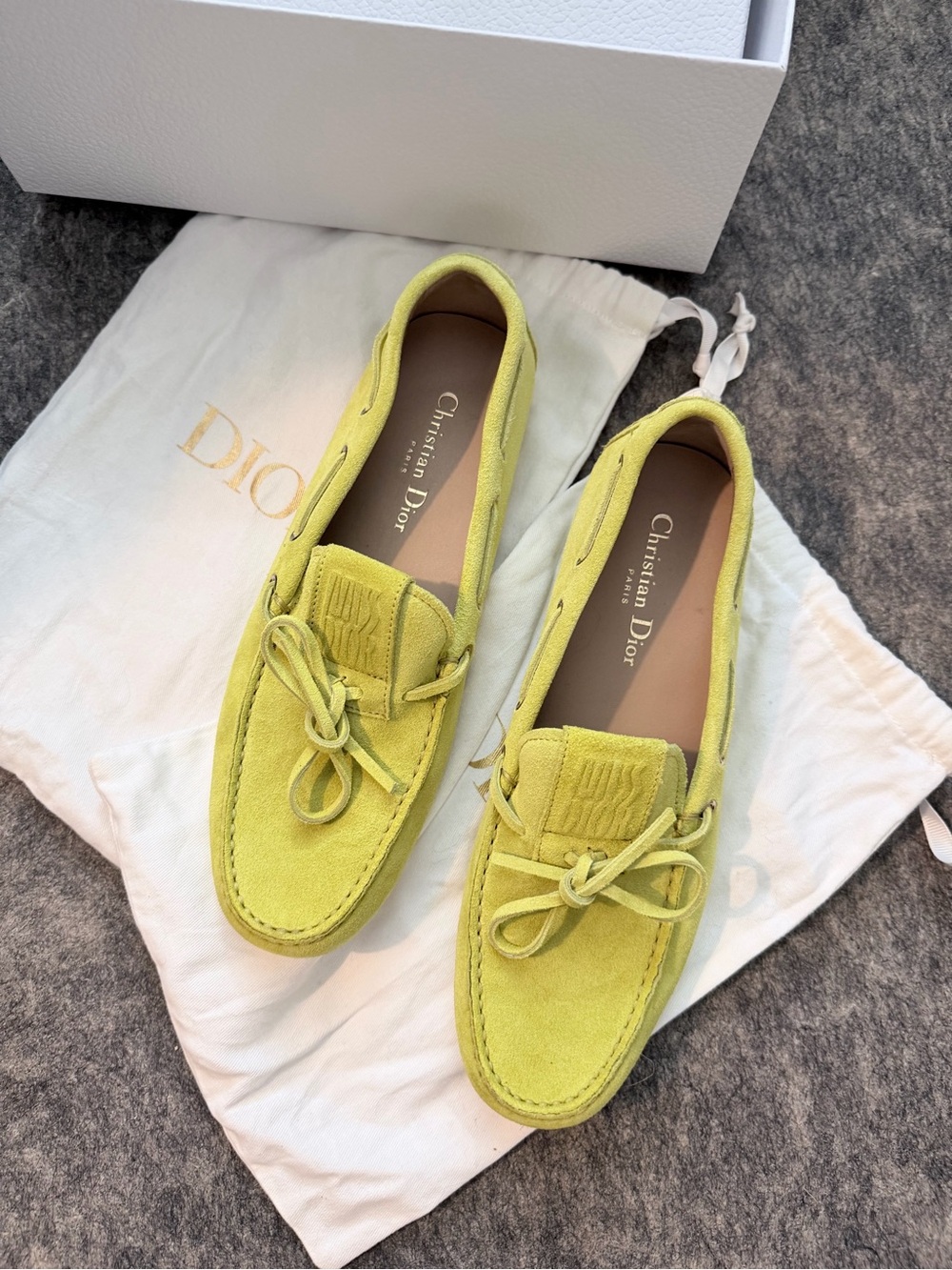 Christian Dior Lime Green Suede Loafers EU 39 / US 9